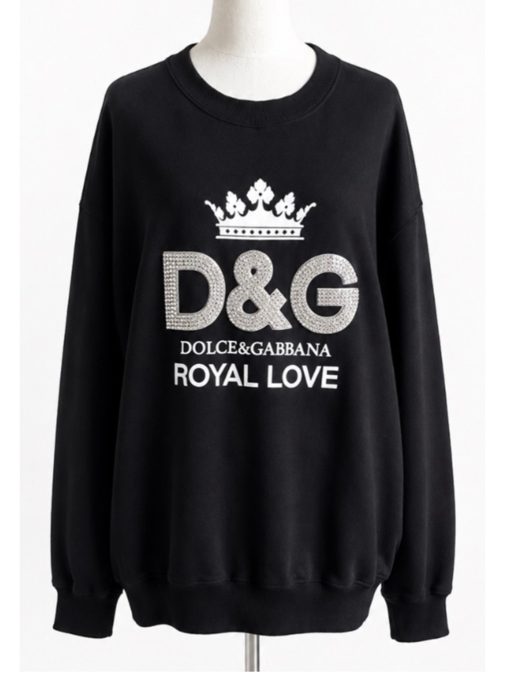 NWT Dolce & Gabbana Black Embellished Sweatshirt L